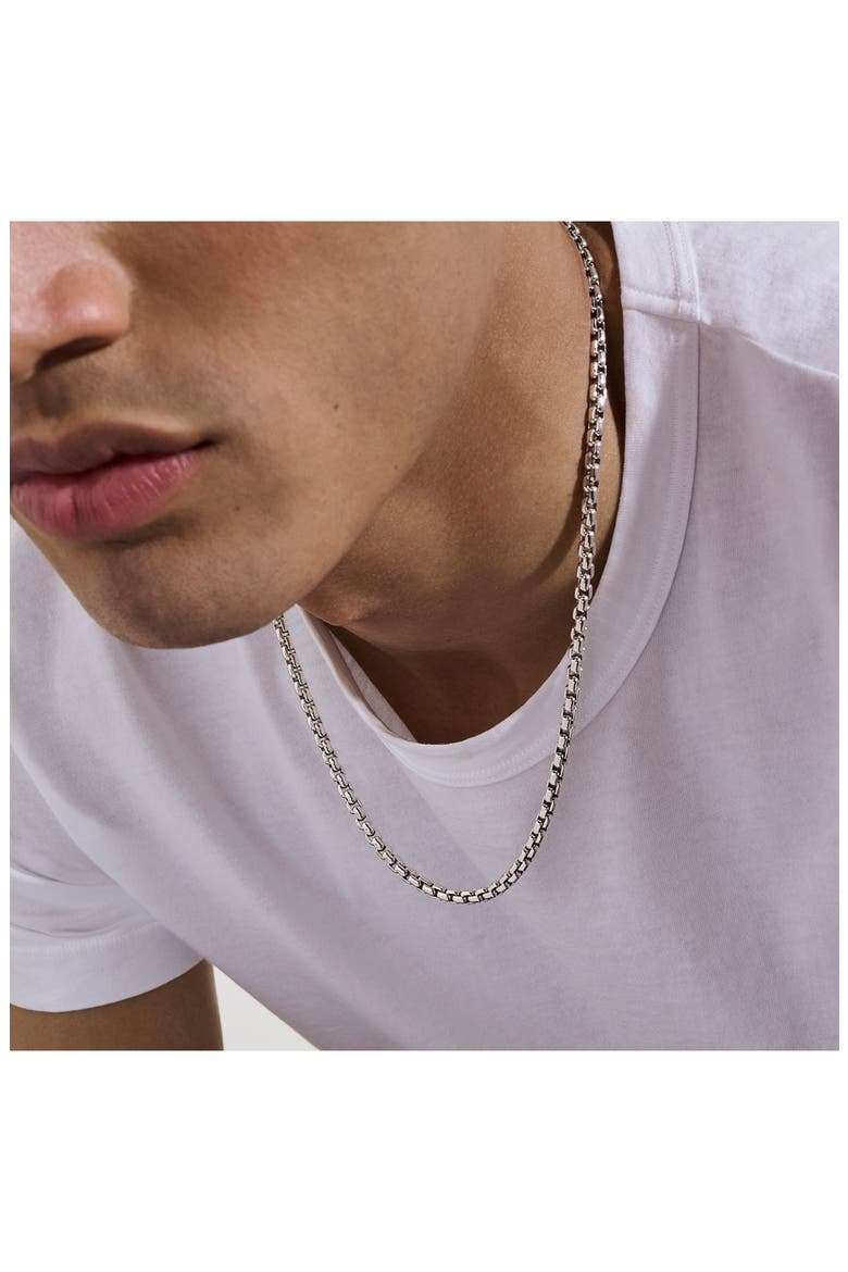 Box Chain Necklace, Alternate, color, STERLING SILVER