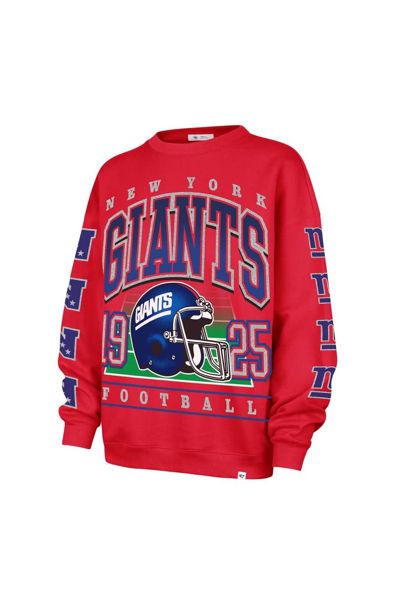 '47 Women's '47  Red New York Giants Go Big Oversized Pullover Sweatshirt, Alternate, color, Red