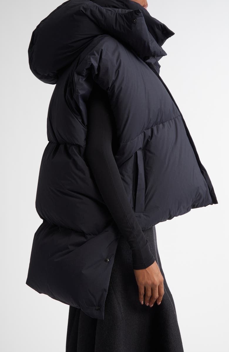 Alaïa Hooded Down Puffer Vest, Alternate, color, 