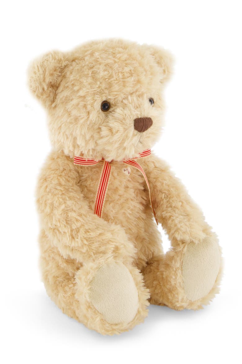 Arthur the Bear 14" with Ribbon Bow, Alternate, color, Red stripe ribbon bow