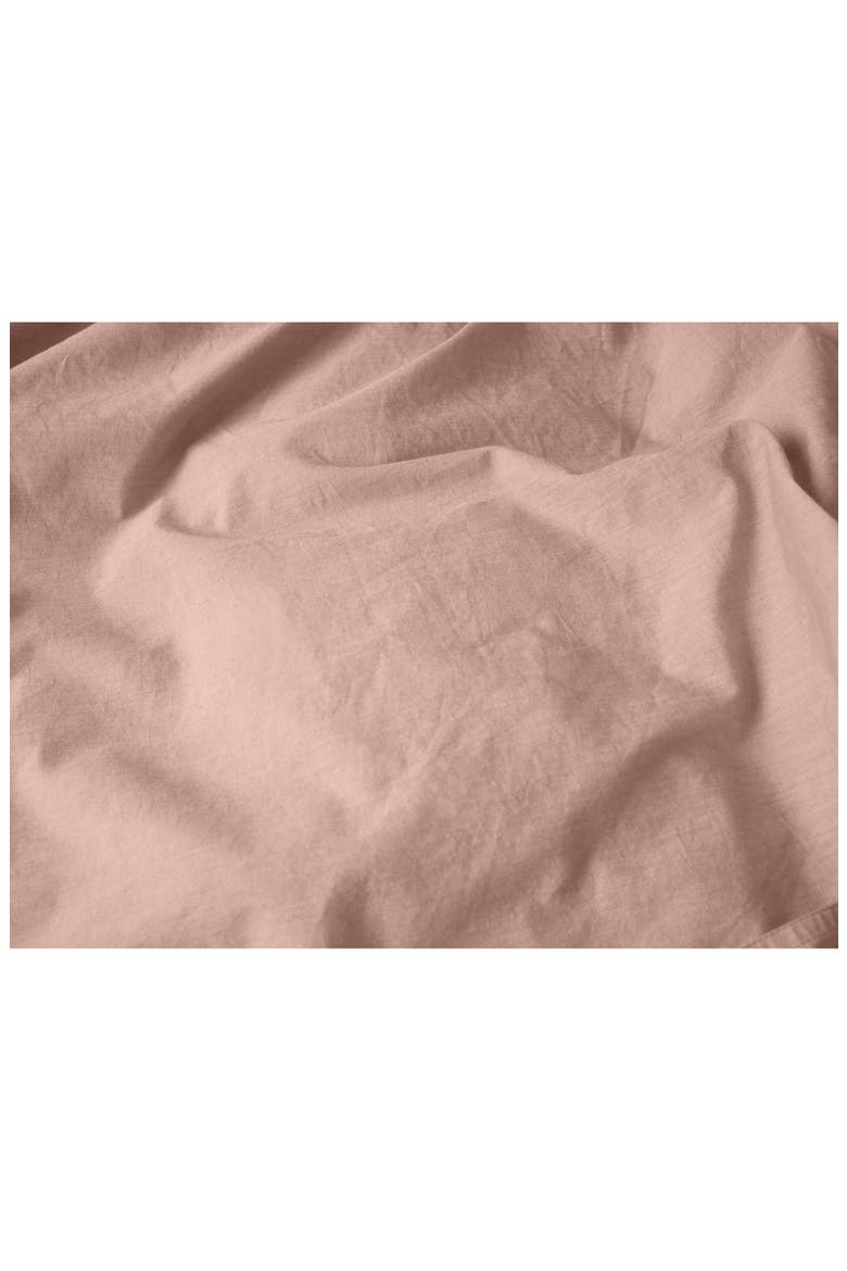 Crinkled Organic Cotton Percale Duvet Cover, Alternate, color, PRALINE CHAMBRAY