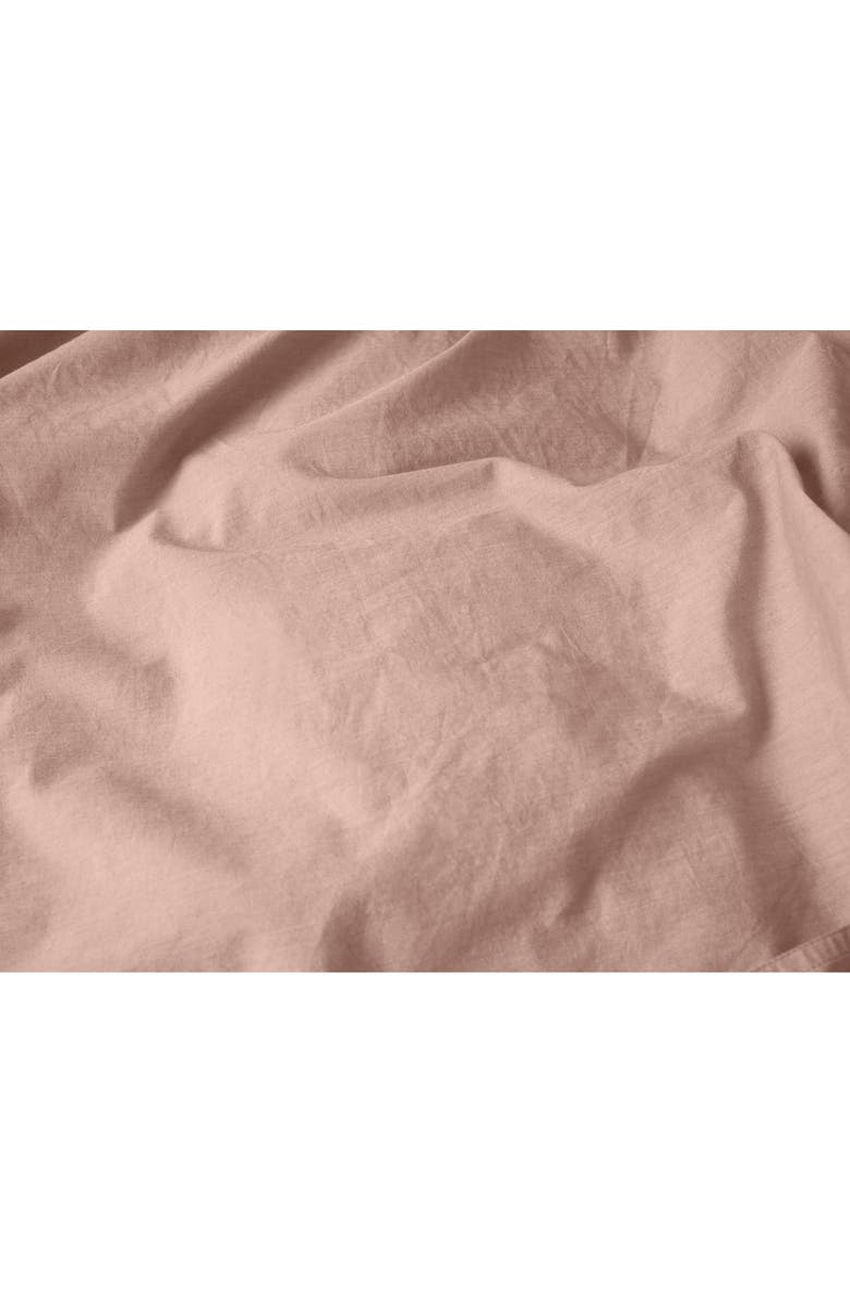 Coyuchi Crinkled Organic Cotton Percale Duvet Cover, Alternate, color, Praline Chambray