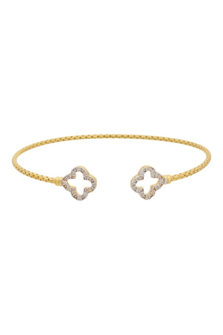 Diamond Clover Mesh Bangle, Main, color, YELLOW