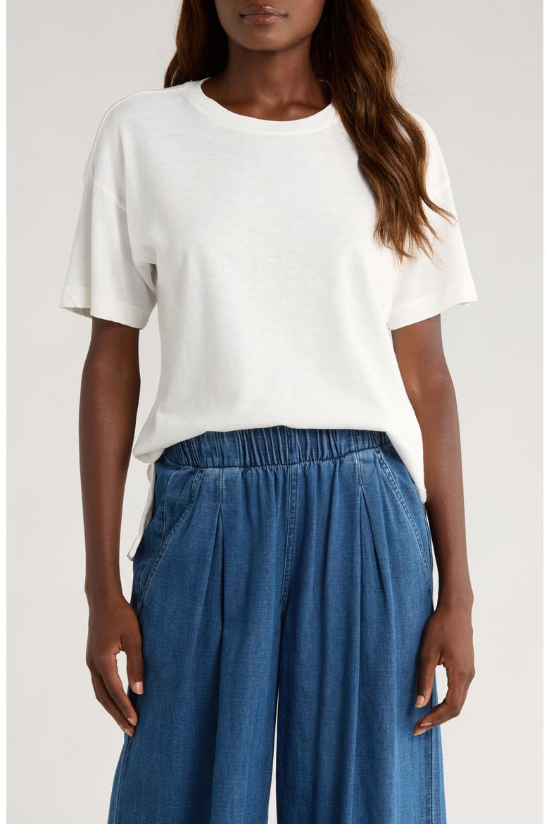 Oversize Cotton Slub T-Shirt, Main, color, WHITE