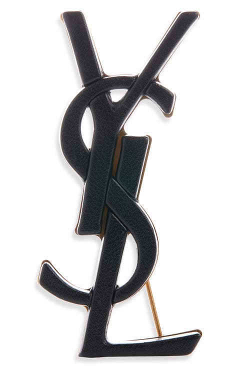 Leather Covered Cassandre Brooch