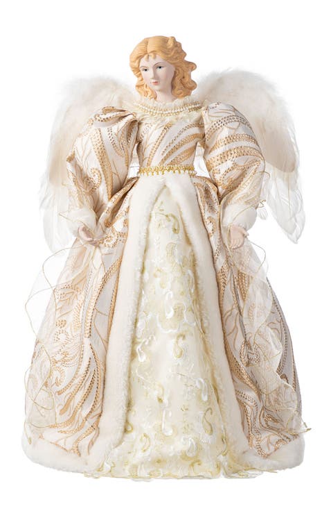 Faux Fur Christmas Elegant Angel Tree Topper