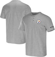 NFL X DARIUS RUCKER Men's NFL x Darius Rucker Collection by Fanatics Heather Gray Pittsburgh Steelers Henley T-Shirt
