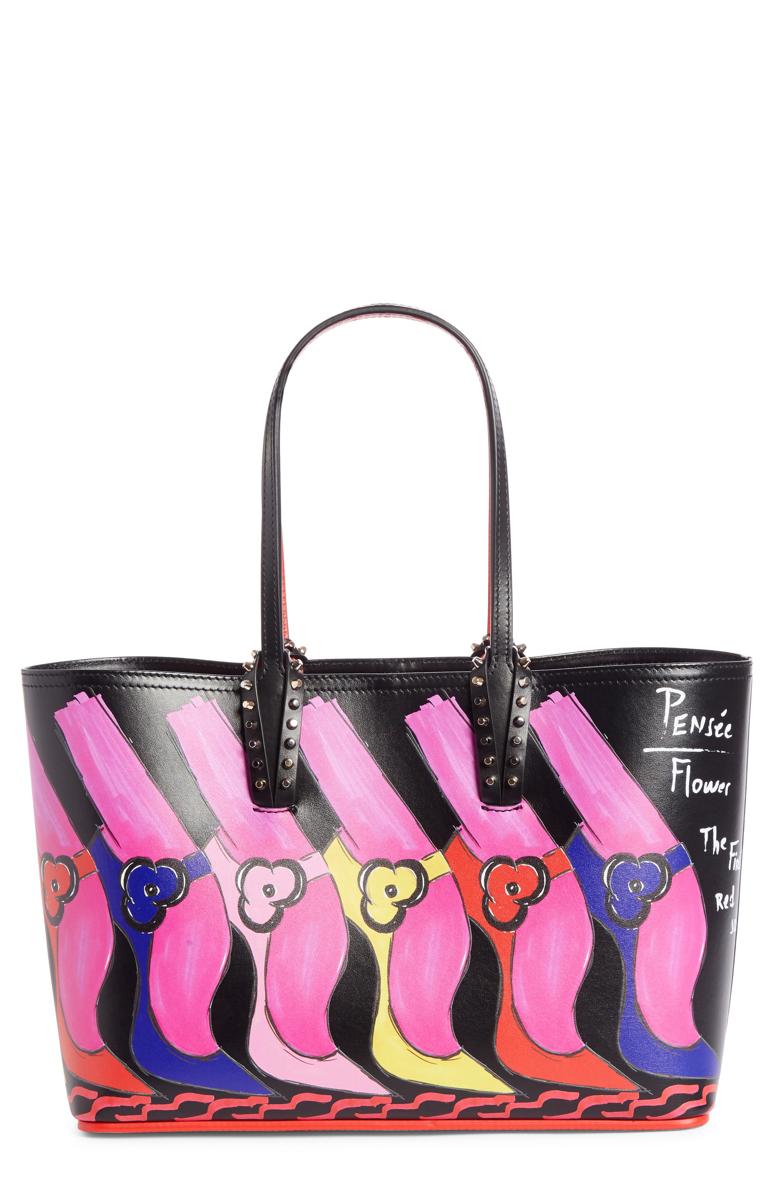 Christian Louboutin Small Cabata Pensée Leather Tote, Main, color, 
