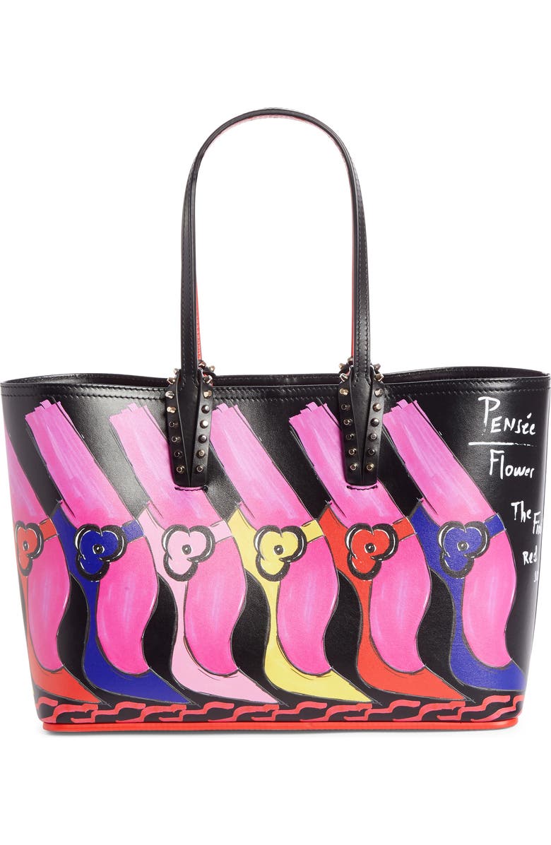 Christian Louboutin Small Cabata Pensée Leather Tote, Main, color,