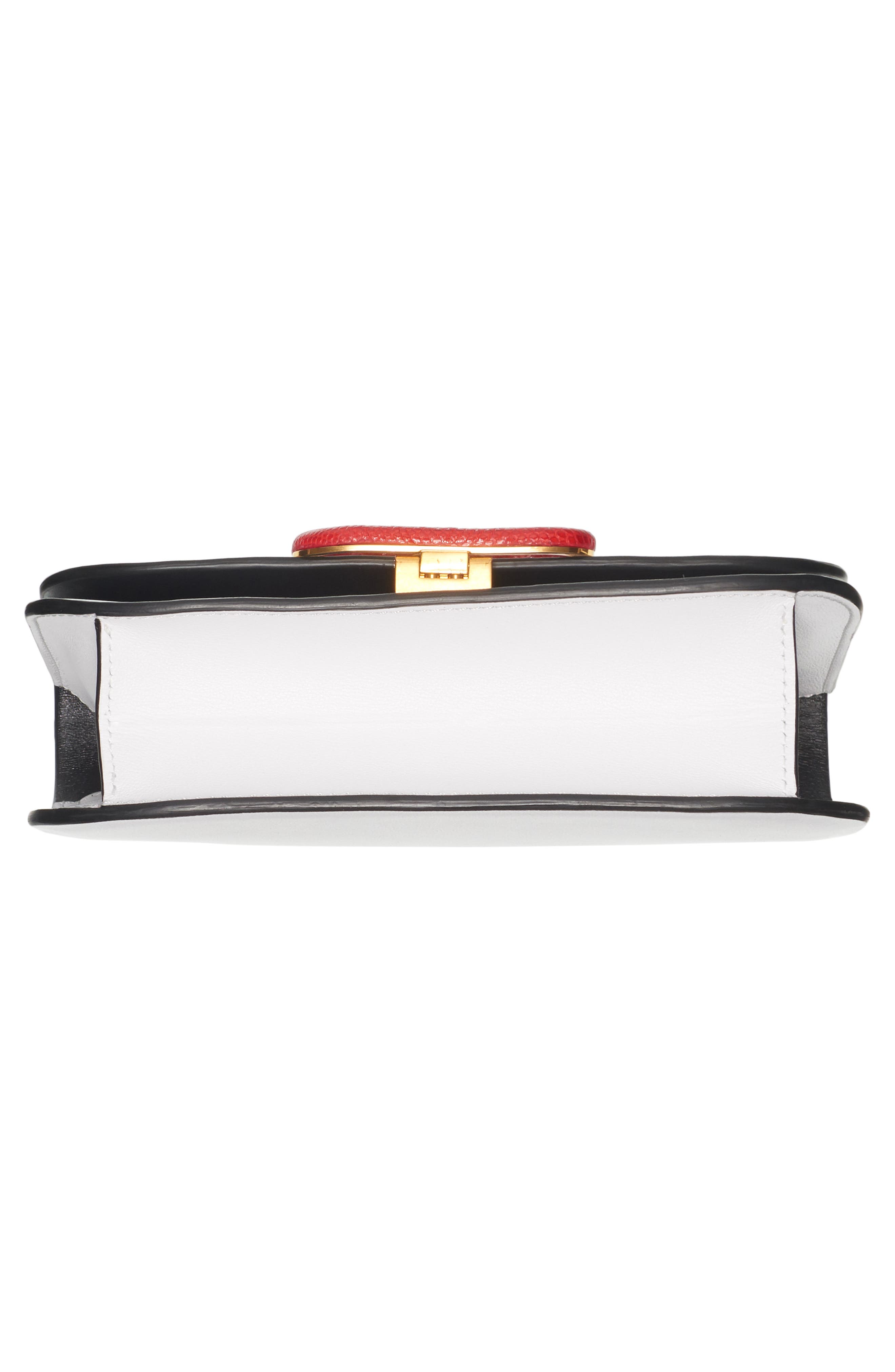 Small VLock Chain Calfskin Shoulder Bag, Alternate, color, BIANCO OTTICO/ ROUGE PUR