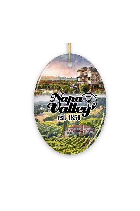 Napa Valley Est 1850 Vineyard Ceramic Ornament