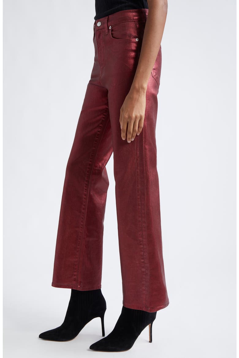 Crosbie High Waist Wide Leg Metallic Pants, Alternate, color, BURGUNDY