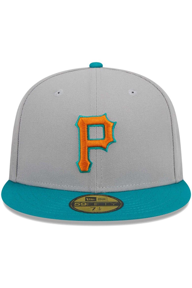 Men's New Era Gray/Teal Pittsburgh Pirates  59FIFTY Fitted Hat, Alternate, color, Gray