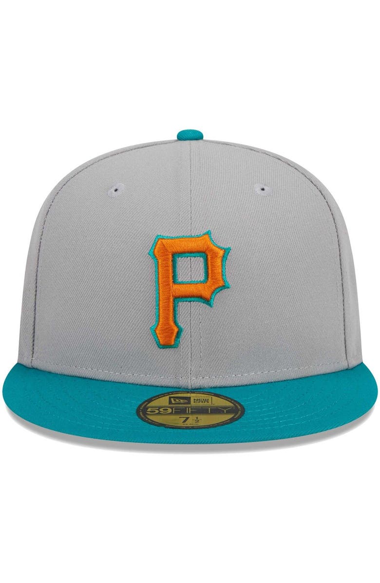 New Era Men's New Era Gray/Teal Pittsburgh Pirates  59FIFTY Fitted Hat, Alternate, color, 