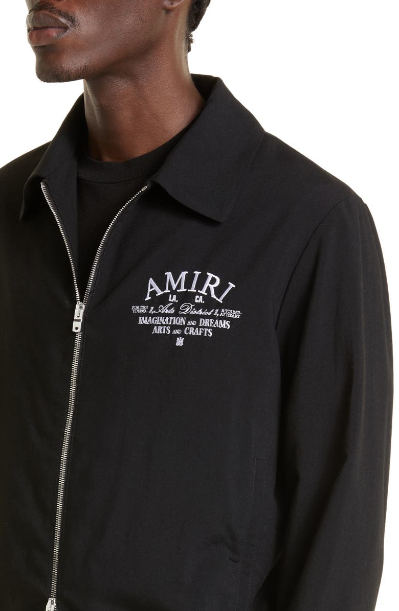 AMIRI Arts District Wool Blend Blouson Jacket, Alternate, color, Black