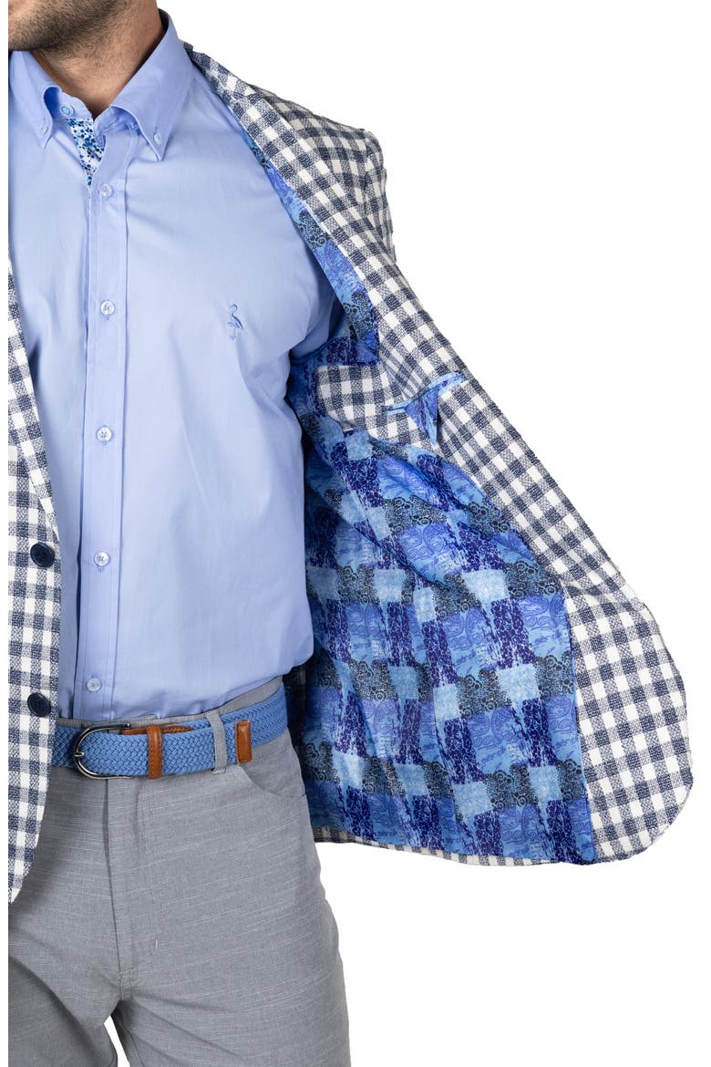 Textured Check Sport Coat, Alternate, color, ECRU/ NAVY