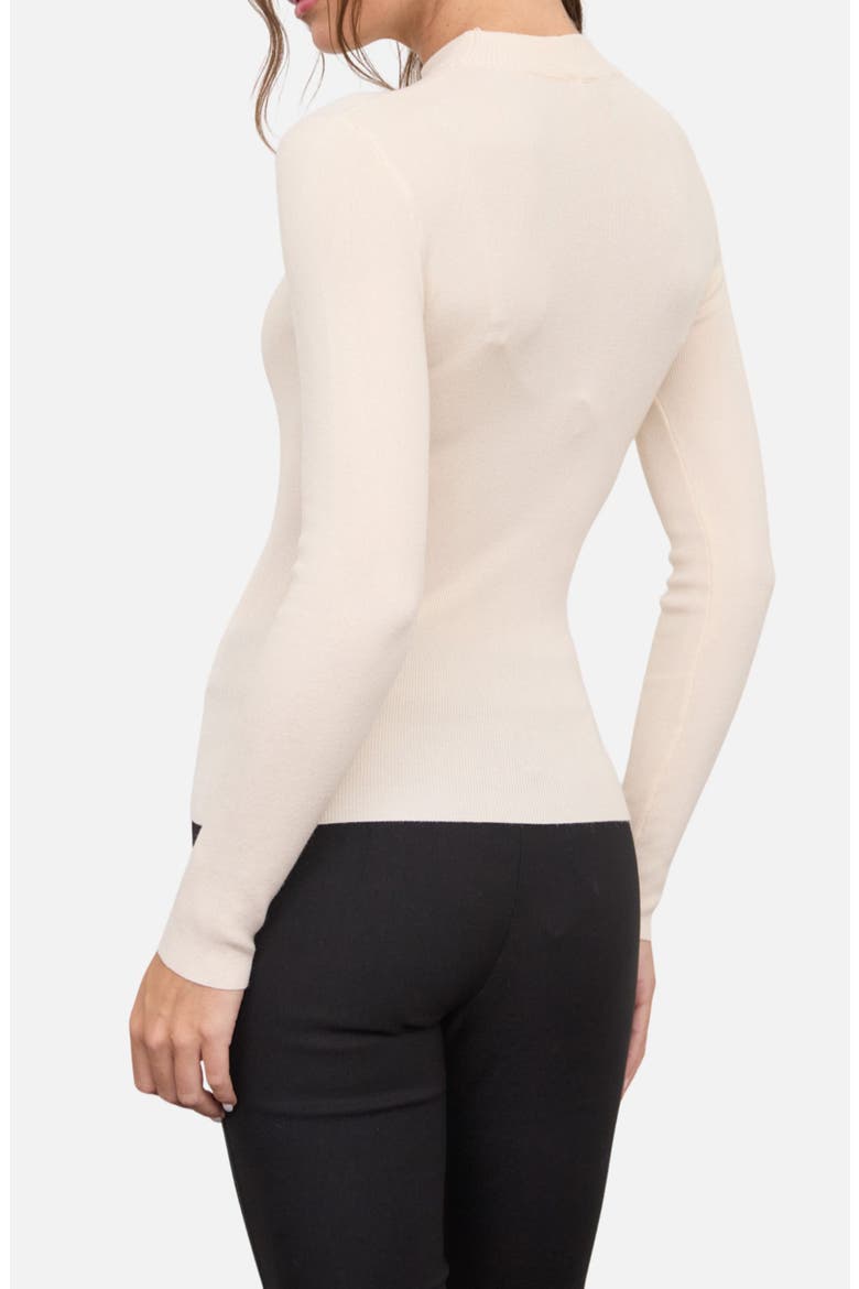 Mock Neck Long Sleeve Sweater Knit Top, Alternate, color, ECRU