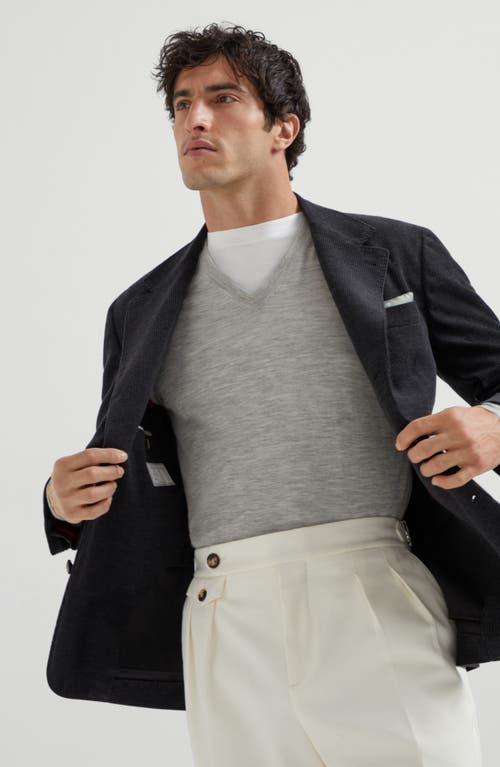 Brunello Cucinelli Cashmere And Silk Sweater In Gray