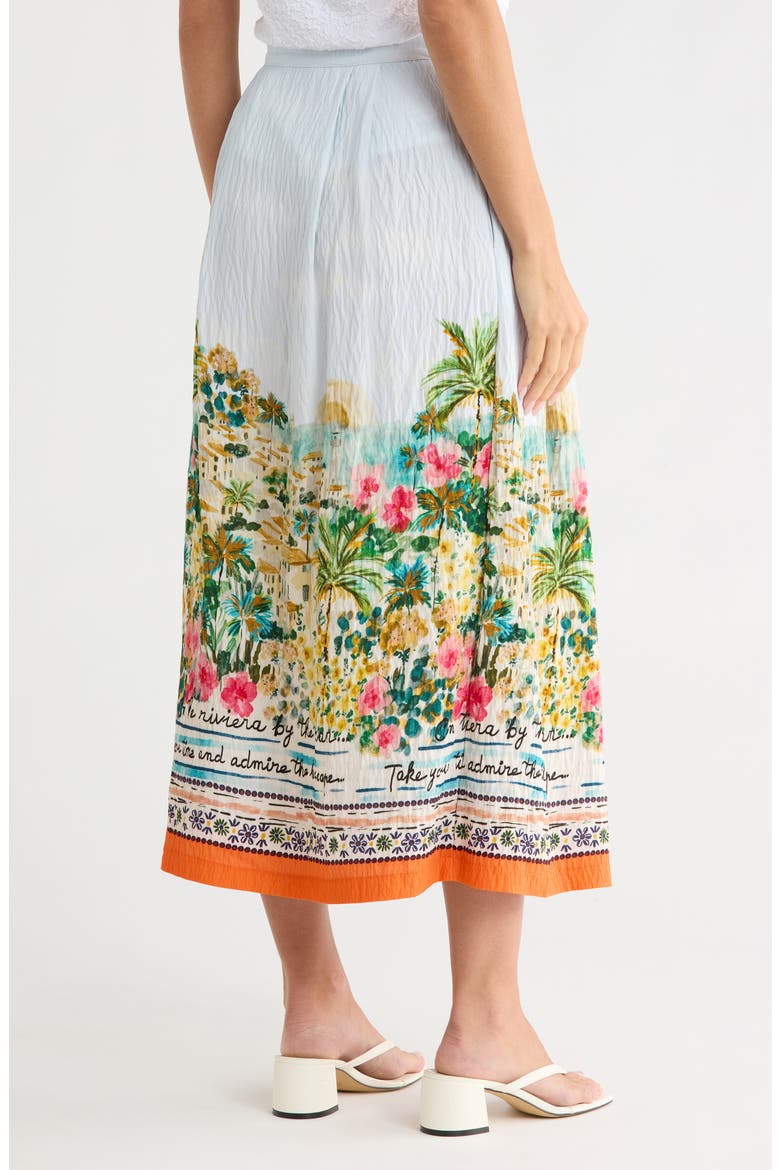 Printed Pleat Midi Skirt, Alternate, color, ISLAND VILLA PRINT