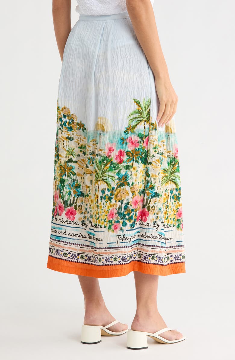 ELIE ELIE TAHARI Printed Pleat Midi Skirt, Alternate, color, Island Villa Print