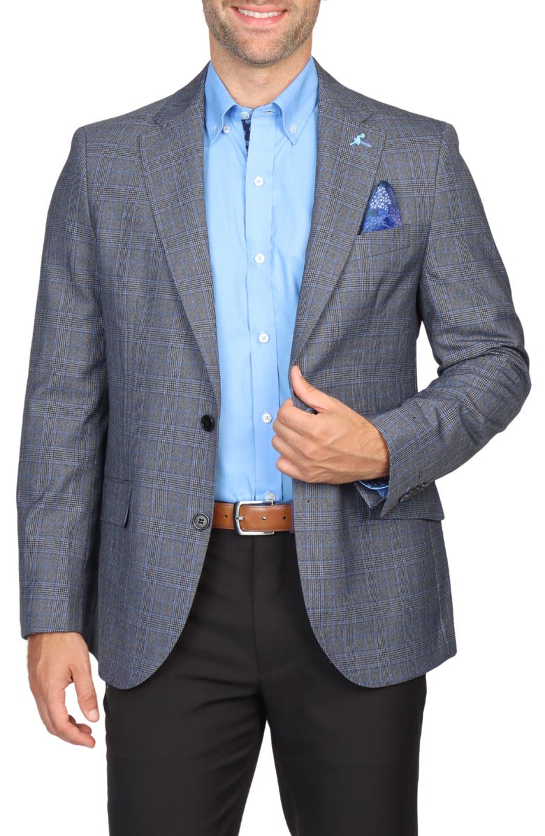 TailorByrd Glen Plaid Sport Coat, Alternate, color, Charcoal