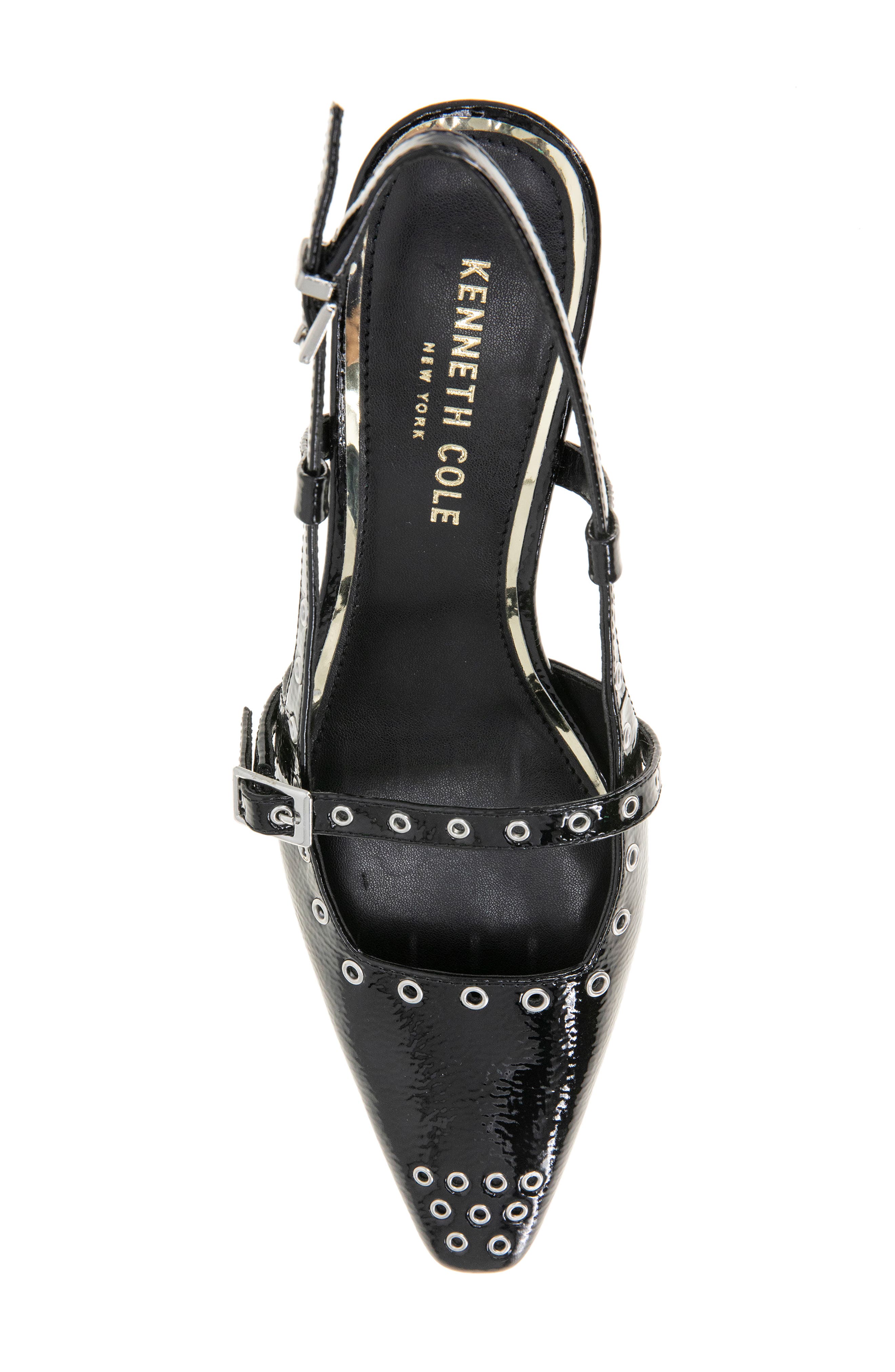 Kenneth Cole Martha Eyelet Slingback Kitten Heel Pump, Alternate, color, 