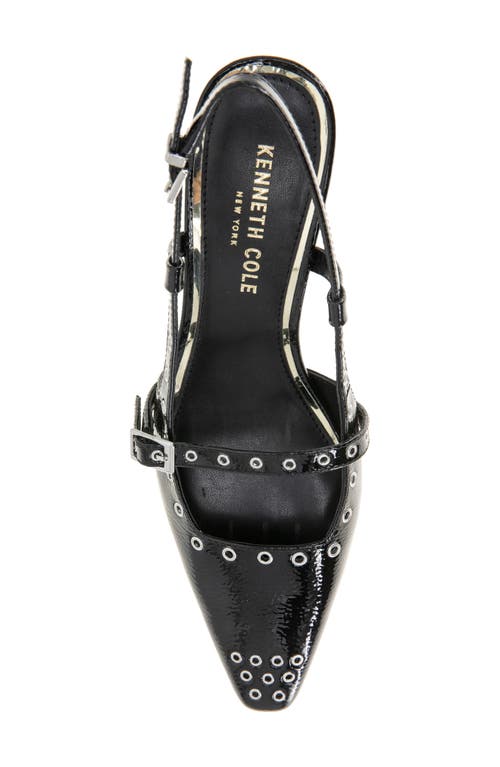 Kenneth Cole Martha Eyelet Slingback Kitten Heel Pump In Black