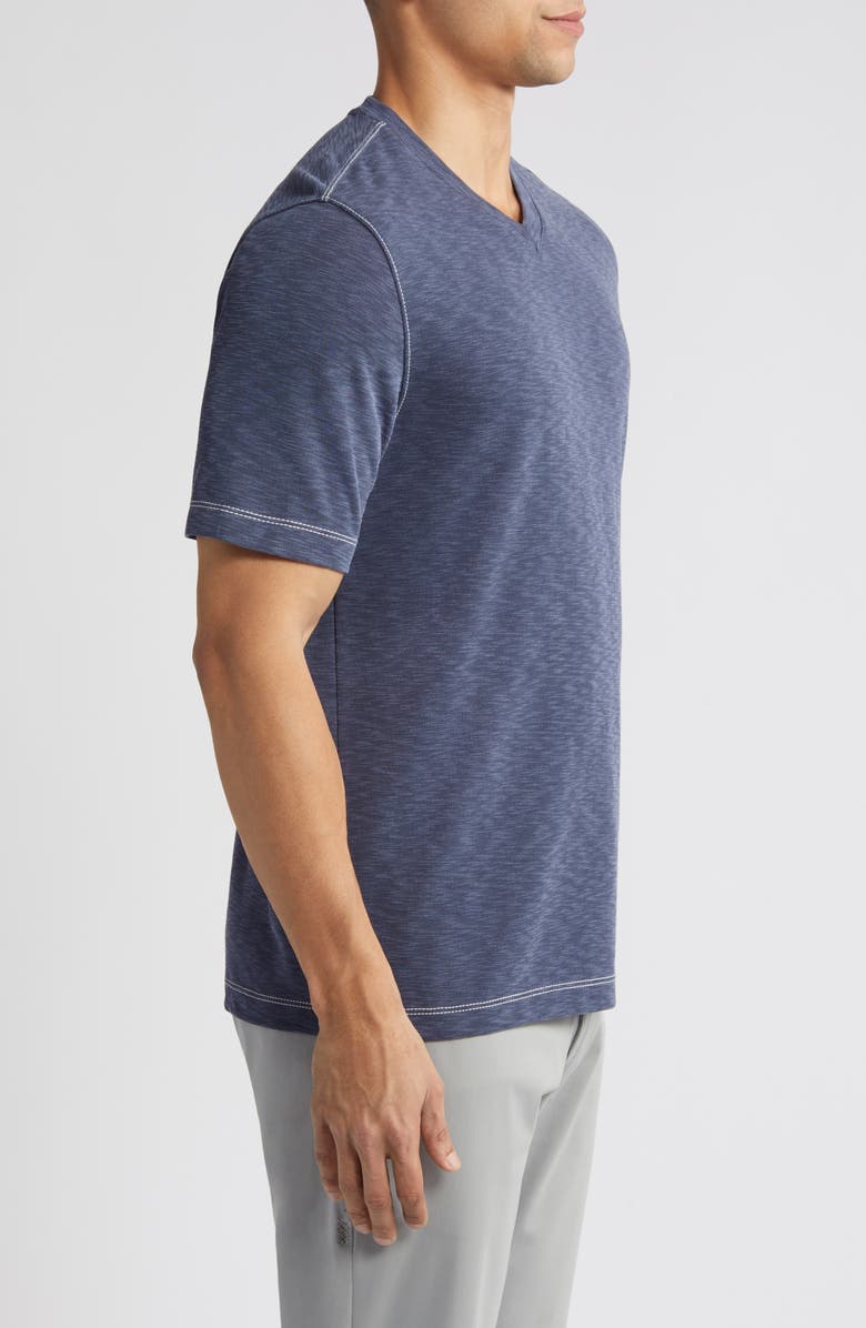 Johnston & Murphy Vintage Slub V-Neck T-Shirt, Alternate, color, Navy