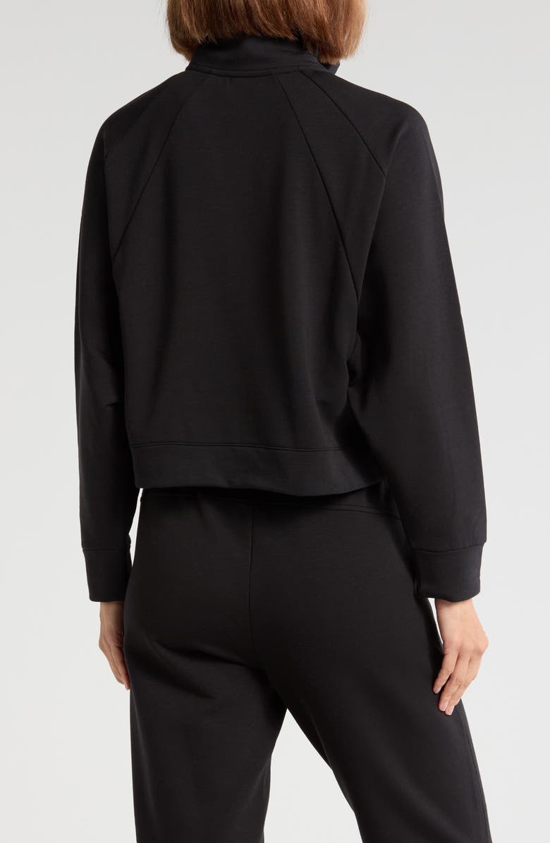 Z by Zella Cozy Knit Half-Zip Sweatshirt, Alternate, color, Black