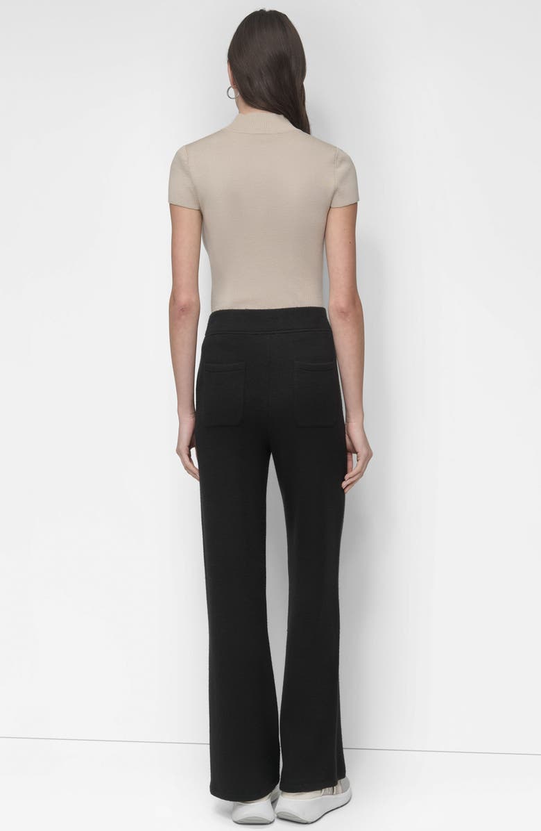 DKNY Mere Hacci Wide Leg Pants, Alternate, color, Black