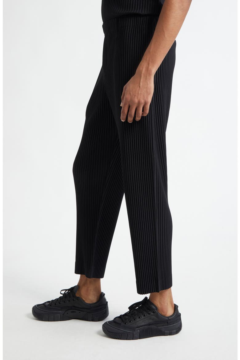 Basics Pleated Straight Leg Pants, Alternate, color, BLACK