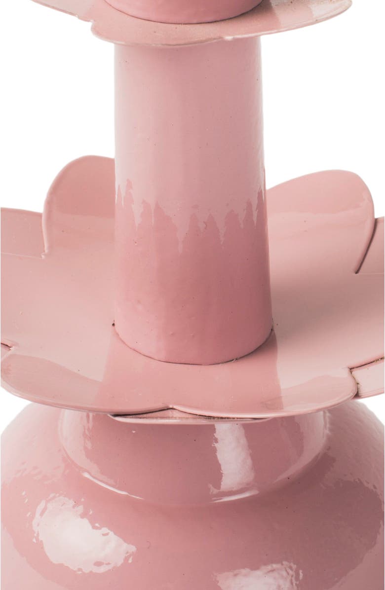 Mela Artisans Lotus Bloom Tapered Pink Candleholders Small, Alternate, color, Pink