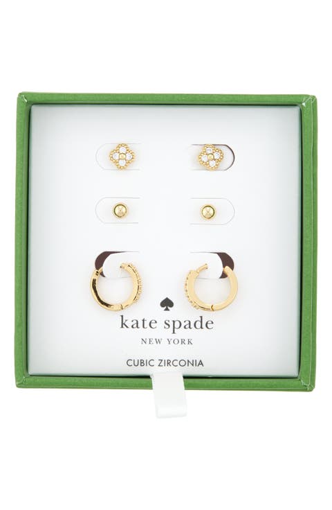 3-pack assorted mini stud & hoop earrings