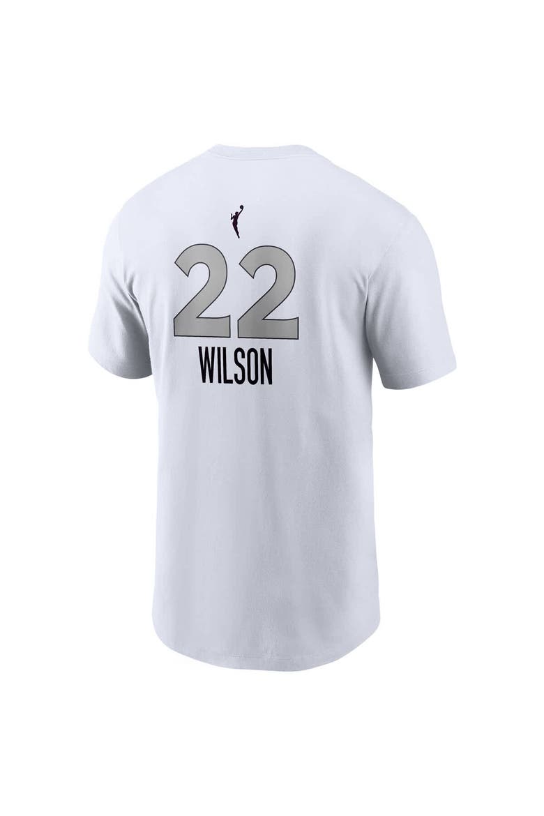 Men's Nike A'ja Wilson White Las Vegas Aces Heroine Edition Name & Number T-Shirt, Alternate, color, White