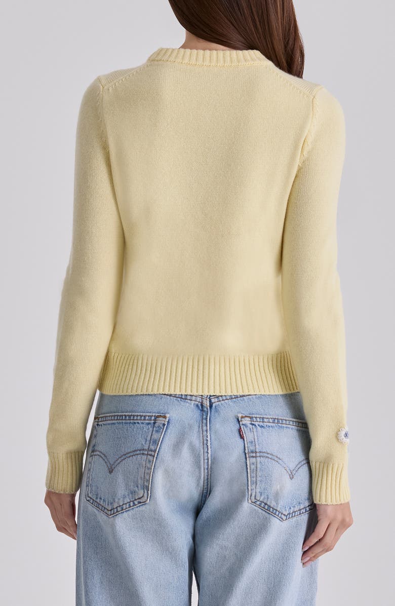 HOUSE OF CB Abbie Lemon Merino Wool & Cashmere Blend Sweater, Alternate, color, Lemon