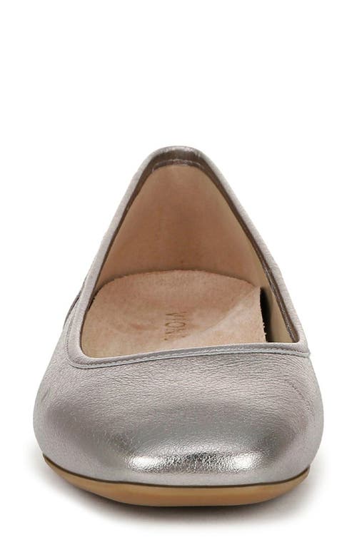 Vionic Orinda Square Toe Flat In Pewter Metallic