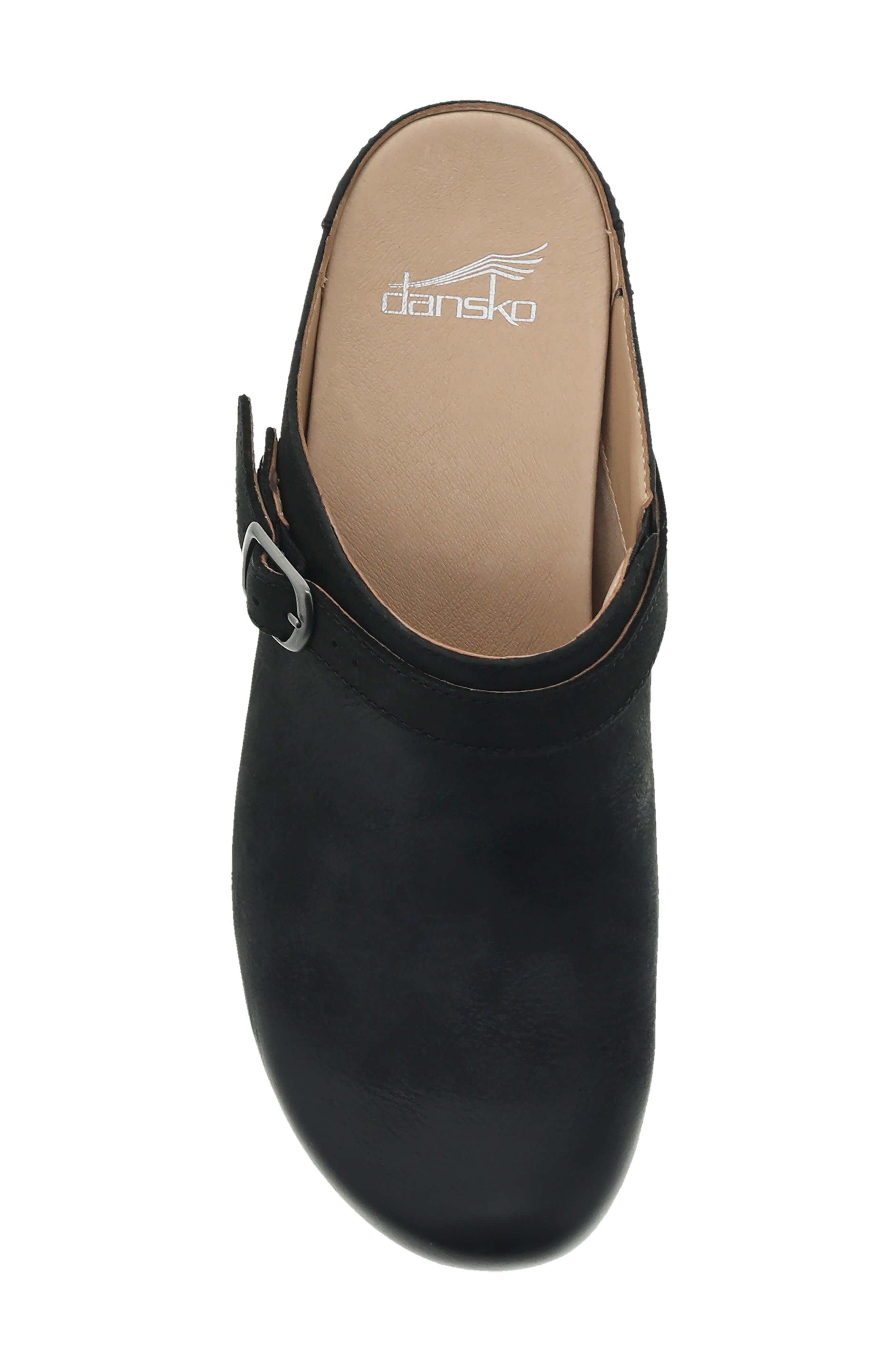 Dansko Berry Clog, Alternate, color, Black Burnished Nubuck Leather