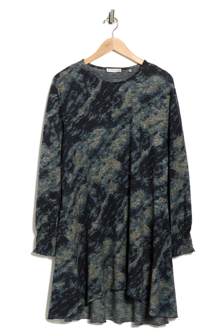 Long Sleeve Hacci Tunic Top, Alternate, color, BLUE