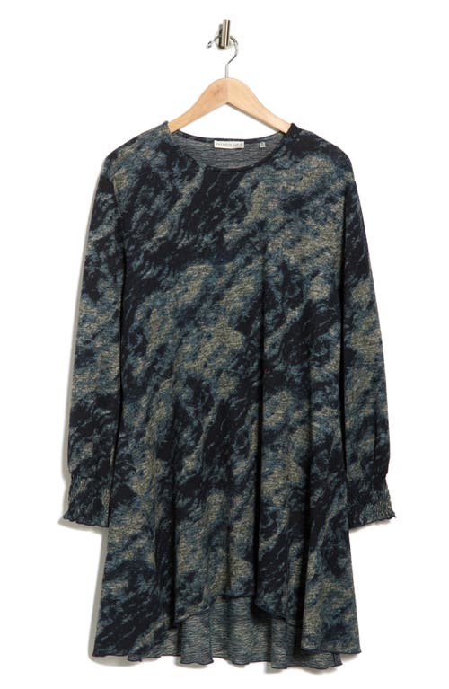 Patrizia Luca Long Sleeve Hacci Tunic Top In Blue