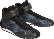 Balmain Racing Mid-Top trainers in nylon and leather