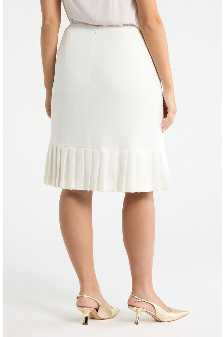 Pleated Hem Pencil Skirt, Alternate, color, VANILLA ICE