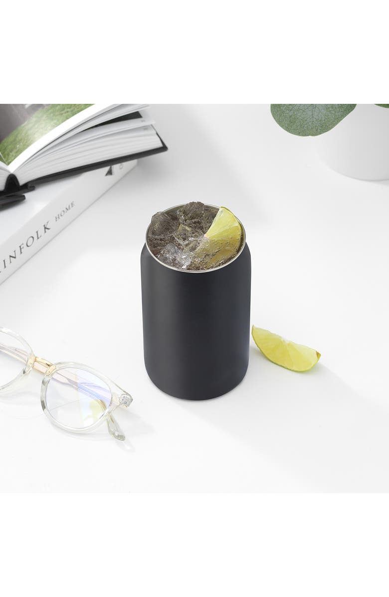 JoyJolt Set of 6 Stainless Steel Drinking Cans, Alternate, color, 