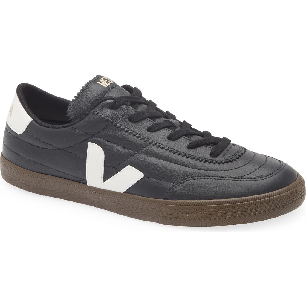 Veja Panenka Black Sneaker With Logo On The Side And Contrasting Heel In Leather Unisex In Black