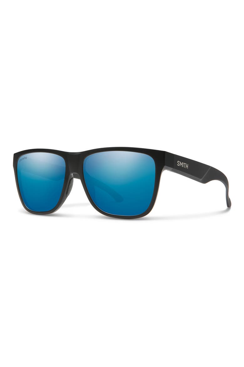 Lowdown XL 2 60mm ChromaPop™ Polarized Square Sunglasses, Alternate, color, MATTE BLACK/ BLUE
