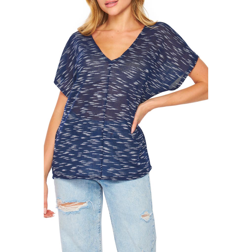 Bluegrey Double V-neck Slub Knit Top