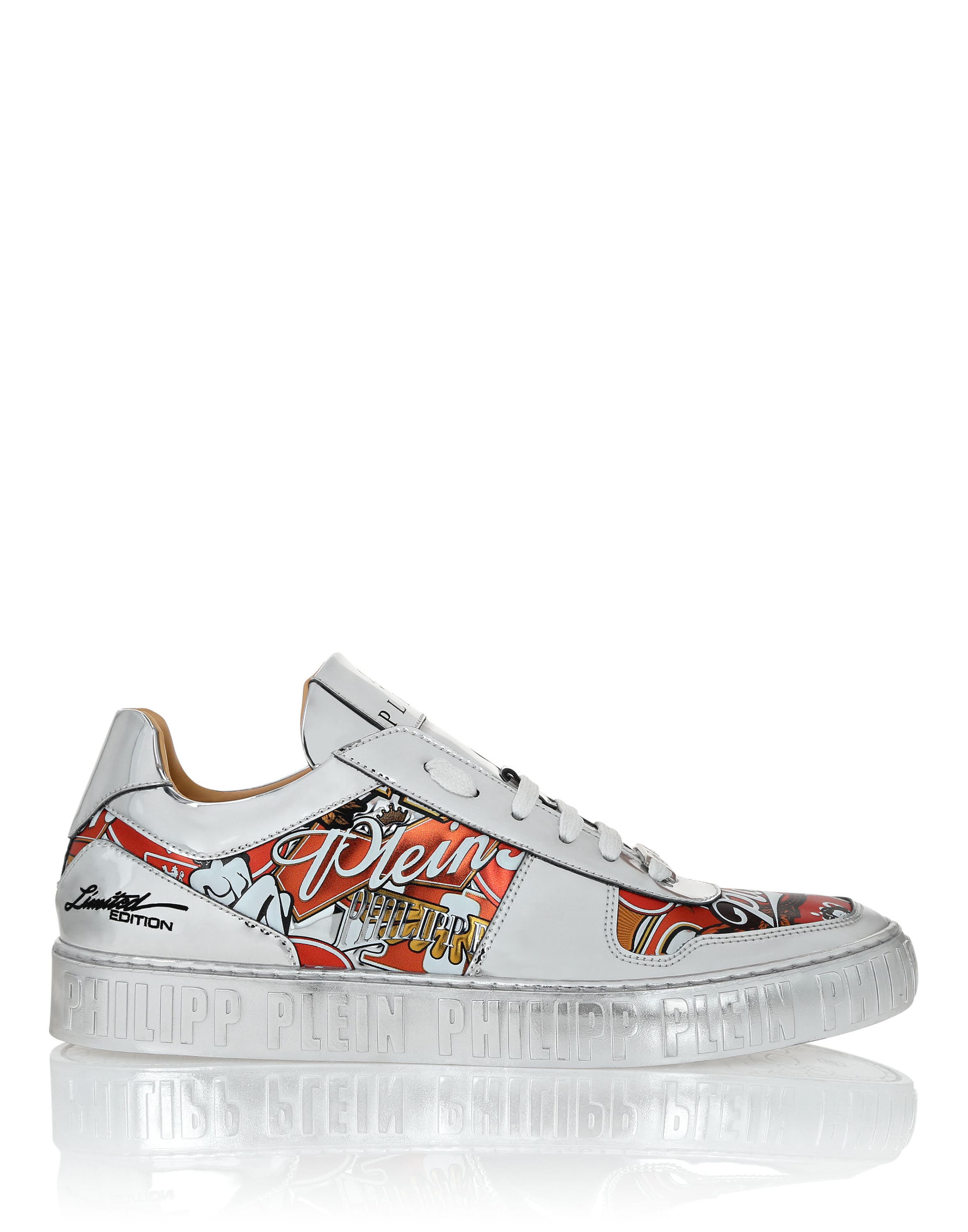 Mirror Leather Low Top Sneakers Golden Eagle Unisex, Alternate, color, Silver