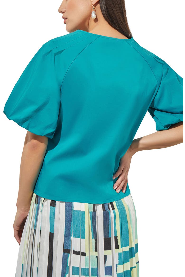 Puff Sleeve Cotton Blend Top, Alternate, color, BERMUDA