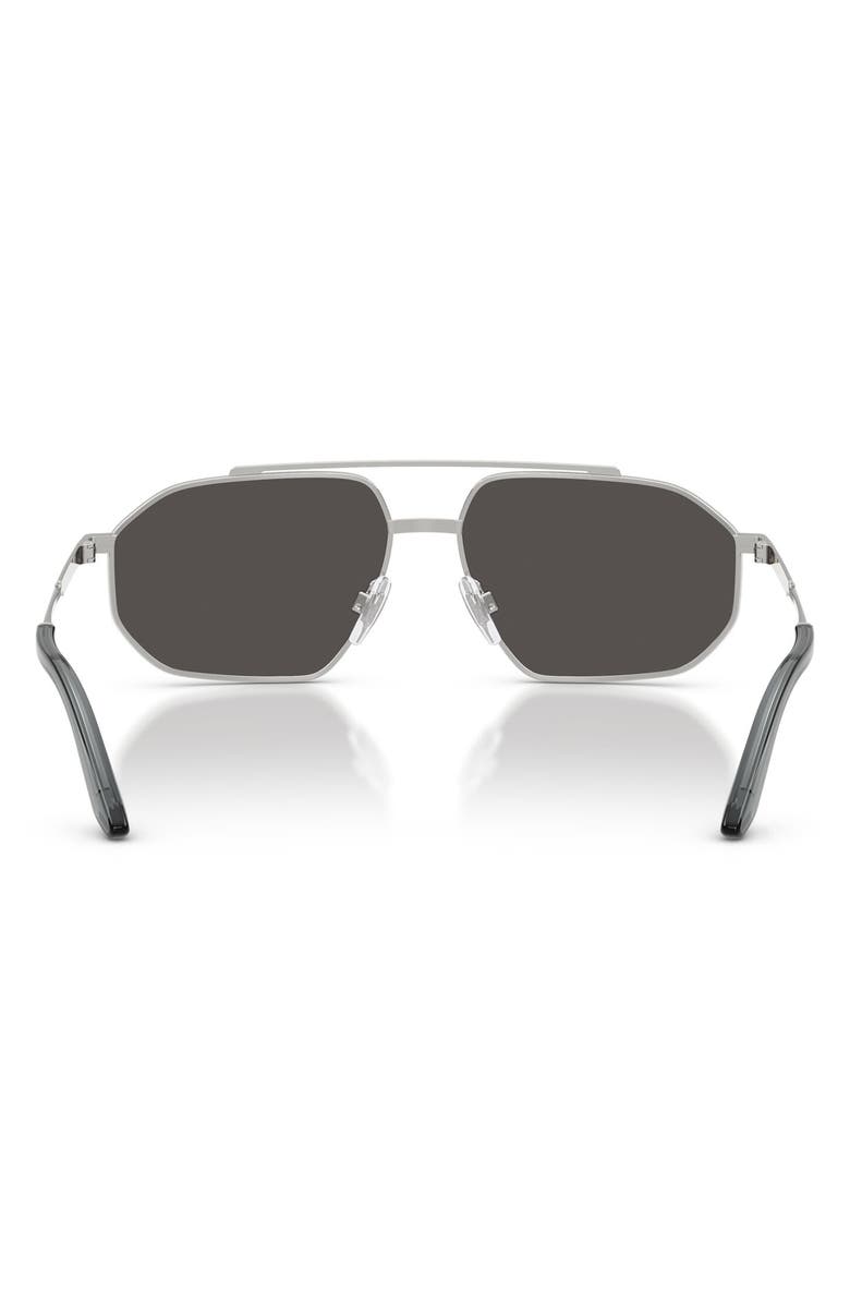 Dolce&Gabbana 59mm Pilot Sunglasses, Alternate, color, Silver/ Matte Black / Grey
