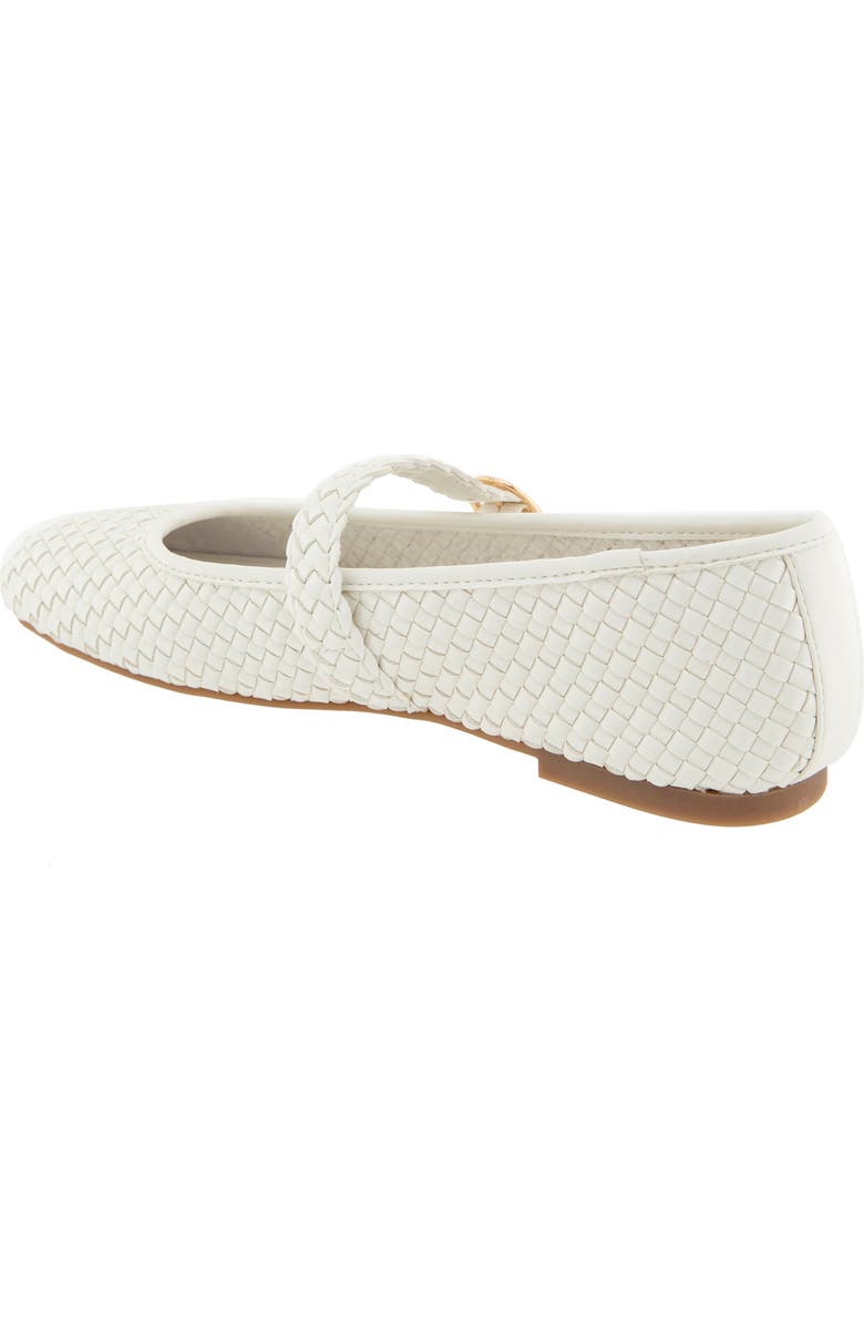 BCBGeneration Elayen Woven Mary Jane Flat, Alternate, color, Cloud Dancer