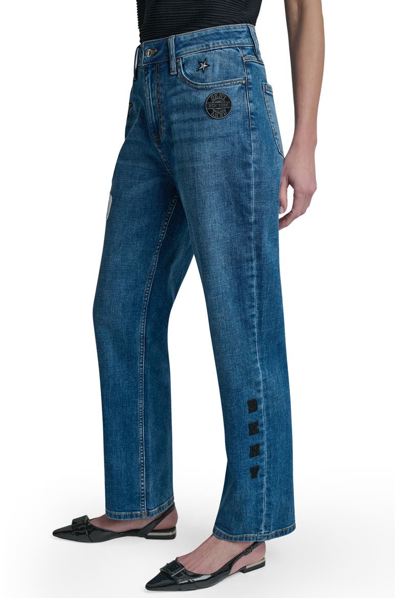 Appliqué Straight Leg Jeans, Alternate, color, TRIBECA WASH